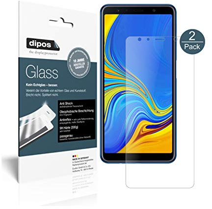 dipos 2x Displayschutzfolie 9H matt für Samsung Galaxy A7 (2018) | Antireflex, entspiegelnd, bricht und splittert nicht, kein Echtglas, Anti-Shock, kratzfest, blasenfrei, selbstklebend
