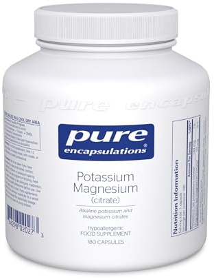 Pure Encapsulations Potassium Magnesium (Citrate), 180 Vegetarian Capsules | Supports Blood Pressure, Nerves & Muscles, Well-Absorbed Potassium & Magnesium Citrate, Alkaline Chelates