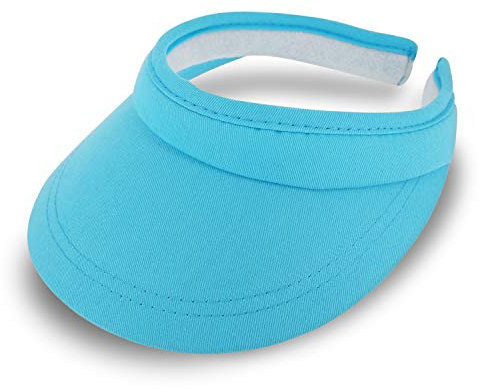fiebig Visor | Schattenspender für das Gesicht | Clipvisor in One Size | In vielen Farben aus 100% Baumwolle | Sommerkappe mit Frotteeband Innenfutter | Sonnenschutz Schirmcap (türkis)