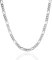 QUADRI - Elegante Halskette Herren Figaro - Silberkette Herren 925 Silber - Breite 5mm - Plattenkette Herren Länge 66 cm - Kette Herren Made in Italy