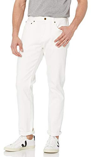 Amazon Essentials Men's Athletic-Fit Stretch Jean, Bright White, 28W / 32L