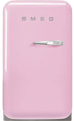 Smeg Left Hand Hinge Mini Bar FAB5LPK5 Fridge - Pink - D Rated