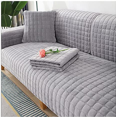 RTSFKFS Sofabezug/Couchbezug l Form 3/2/4 sitzer Ecksofa Samt Sofaschoner rutschfeste Wendbar Sofaüberwurf Sofaschutz für Möbel Bezug (Color : C, Size : 90x180cm1pc)