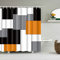 BOYOUTH Rideau de douche en polyester imperméable avec 12 crochets - Motif géométrique - Noir, gris, orange, blanc - 178 x 178 cm - Multicolore