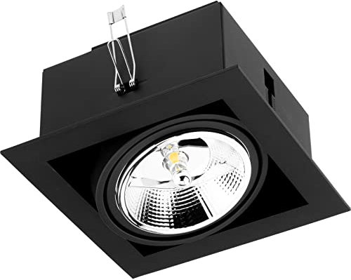 Lumiled Einbaustrahler Einbauleuchte Deckenlampe Spot extra flach schwenkbar eckig schwarz Downlight LED ES111 GU10 Fassung 230V max. 40 W Einbaurahmen zwei bewegliche Innenringe tief