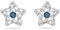 Swarovski Stella Ohrringe, Rhodinierte Ohrstecker mit Strahlenden Weißen und Blauen Kristallen