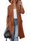 Maavoki Cardigan en tricot pour femme, Manches longues, Ouvert, Avec poche, Décontracté, Long manteau en tricot uni, marron clair, XL