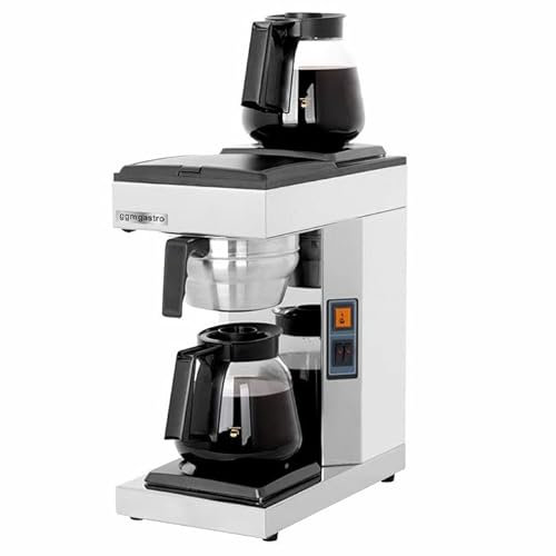 GGM Gastro | FKMC18T | Filterkaffeemaschine - 1,8 Liter - 2,39 kW - mit 2 Wärmeplatten & Thermokinetik - inkl. 2 Glaskannen