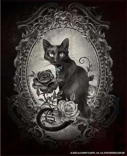 chemstickattack Gothic Aufkleber Alchemy Black Cat Sticker Katzen Cats ca. 12x10 cm