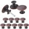 TsunNee 24PCS Vintage Cabinet Knobs, Chic Drawer Knobs, Antique Kitchen Cupboard Handles, 30mm Round Furniture Door Knobs, Red Bronze