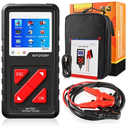 XIAOGUANG Motorrad-Auto-LKW-Batterietester 6V 12V 24V Batterieanalysator 2000 CCA Ladekurbel-Testwerkzeuge für das Auto