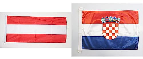 AZ FLAG BOOTFLAGGE ÖSTERREICH 45x30cm - ÖSTERREICHISCHE BOOTSFAHNE 30 x 45 cm Marine flaggen Top Qualität & BOOTFLAGGE Kroatien 45x30cm - KROATISCHE BOOTSFAHNE 30 x 45 cm Marine flaggen Top Qualität