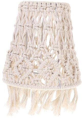 OSALADI Boho-Lampenschirm Tischdekoration Lampenschirme Für Tischlampen Handdekoration Makramee- Fransenlampenschirm Makramee-Lampenschirm Weblampenschirm Baumwollseil Kind