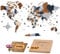 WOW WOOD® Premium Wanddeko 3D Weltkarte Holz in Englisch mit Pins | Werkzeuglose Wandmontage | Eine Geschenkidee für jede Gelegenheit | Wanddeko Holz für Wohn- und Büro Deko | Dunkelbraun L(160x85cm)