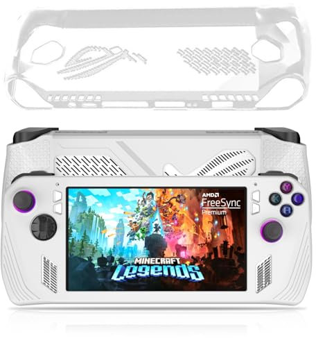IUHOZI Transparente TPU-Hülle und Silikonhülle für ASUS ROG Ally, ROG Ally Handheld Schutzhülle mit Joystick-Schutz (weiß)