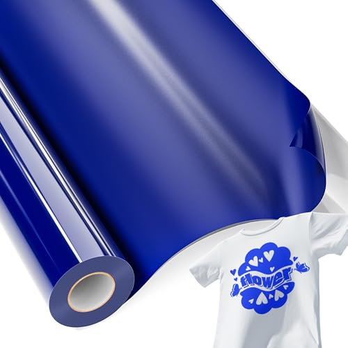 JAVIGA HTV Heat Transfer Vinyl Rolls-12 x 15ft, Royal Blue Iron on Vinyl for T Shirts Compatible HTV Vinyl with All Cutter Machine