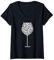 Damen Valentinstag Herz Weinglas Lustiges Paar T-Shirt mit V-Ausschnitt