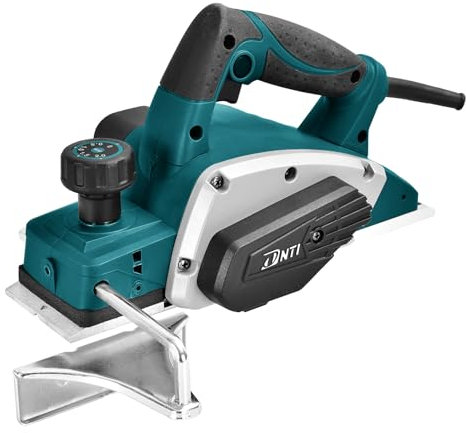 DNTI pialla per legno elettrica Pialletto Elettrico Tensione 220-240 V Potenza 620 W Giri Min 16000 Largh Pialla 82 Mm Profondità Asportazione 2 Mm per la Lavorazione del Legno Rifilatura 58215