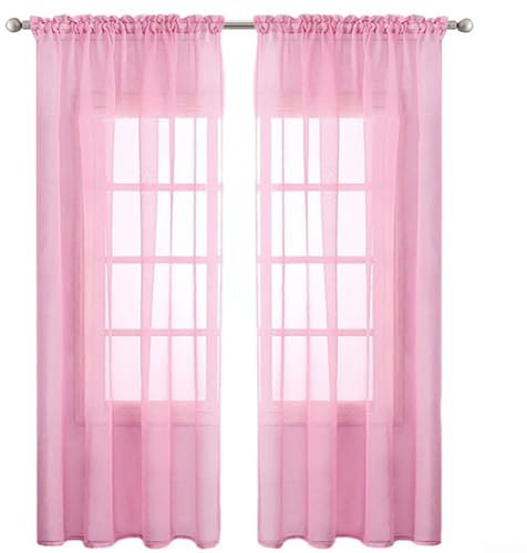 Tenda decorativa per soggiorno e camera da letto, materiale robusto e confortevole (rosa)