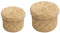 Fcuajdkq Lot de 2 paniers de rangement en paille de blé tissée innovante, panier de rangement rustique marron naturel (grand et moyen)