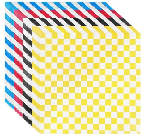 Bekecidi 200 Blatt Fettdichtes Papier, Öldicht Kariertes Lebensmittelverpackung Papier, 8,7x8,7 Zoll Burger Papier Blätter, Wachs Backpapier Blätter für Sandwiches, Feinkost, Pizza, Käsechips