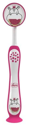 CHICCO | Zahnbürste für Milchzähne. Geeignet für Kinder von 3 bis 6 Jahren | Fuchsia, Färbung für Frauen, Nilpferd