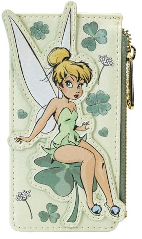 Loungefly Disney - Porte Carte Fée Clochette Trèfle à 4 Feuilles Grand Modèle