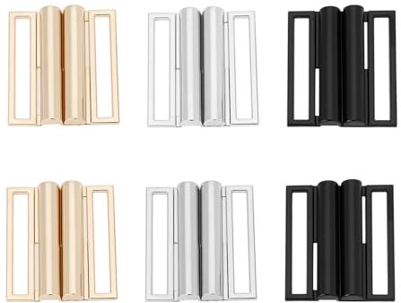 Create idea 6 Sets 40 Mm Metallriemen-Entriegelungsschnallen In 3 Farben Legierungsgürtel Seitliche Entriegelungsschnallen Armbandverschluss Hardware Mantel-Taillenverschluss Silber Gold Schwarz