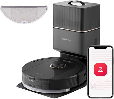 roborock Q5 Pro+ Robot Vacuum Cleaner with Mop, Self Emptying, 5500Pa, DuoRoller Brush, Up to 7 Weeks of Hands Free Cleaning, Precise Navigation, Robot Vacuum and Mop, Ideal for Hard Floors, Pet Hair