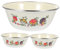 PAMINGONO 3st Salatschüssel Aus Emaille Futternapf Obstschale Salatschüssel Mit Deckel Nudelschalen Schüssel Zum Servieren Von Speisen Bowle Chipsschalen Für Partys Salatbehälter Pasta