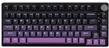 EPOMAKER HE75 Tastiera Magnetica senza fili con Modulo Manopola Modificabile, Tastiera da Gioco a Effetto Hall con Innesco Rapido, Tastiera 2,4 ghz/Bluetooth con Batteria 4000mah (Nero Viola)