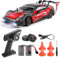 JONRRYIN Coche Teledirigido Drift, 1:16 Drift RC Car, 4WD Coche Radiocontrol con Kit Barricada y Luces LED, 23km/h, Coche Teledirigido de Juguete para Niños de 6+ Años (Estándar)