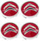 OUXVSLJA 4 pièces Auto Cache Moyeux pour Citroen DS3 DS4 DS6,étanche et Antirouille Les Capuchons De Moyeu Jante Couvercle Anti Poussière,60mm-Red