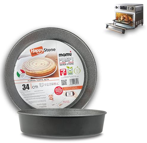 ARCA, Set 2 Teglie Rotonde 28/34 cm per Forno, Antiaderenti e Adatte alla Lavastoviglie, Ideali per Torte e Altre Ricette, in Alluminio, Made in Italy
