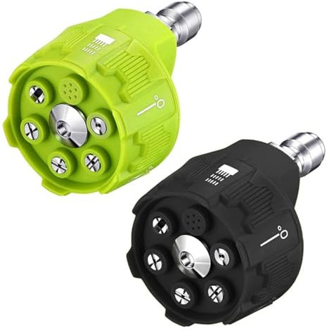6-in-1 2pcs Pressure Washer Nozzles with Quick Coupling Rotating 1/4 Inch Nozzle Tip, Pressure Washer Accessories, Adjustable Pressure Washers Nozzle, Multiple Angles Adjustable Nozzles Tips