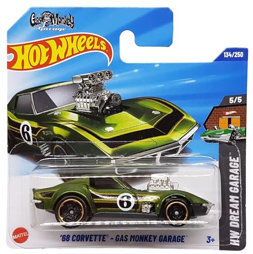 Hot Wheels - ´68 Corvette - Gas Monkey Garage - HW Dream Garage 5/5 - HYY74 - Short Card - dunkelgrün metallic - Mattel 2025 - 1:64