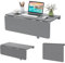 COSTWAY Wandmontierter Klapptisch, 80 x 60 cm, klappbarer Wandtisch, platzsparender Küchentisch Wandklapptisch für Küche Esszimmer Arbeitszimmer (Grau)