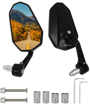 ANEELV 360° drehbarer, E-geprüfter Motorrad-Rückspiegelsatz (je ein Spiegel links und rechts, 2 Spiegel pro Set), passend für KTM 125/390 Duke, 1290 Super Adventure, KTM 250/350/450 EXC-F