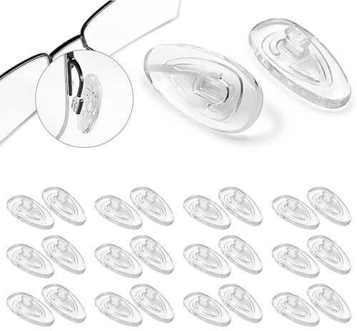 Quesuc 12 Paia Di Occhiali Da Naso, Naselli Da Inserire Per Occhiali Antiscivolo, Naselli In Morbido Silicone Trasparente Per Occhiali, Occhiali Da Sole, Occhiali Da Naso, Accessori