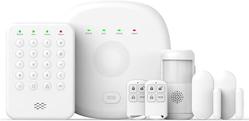 PGST Allarme Casa Senza Fili,Sistema di Sicurezza Domestica 4G+WiFi con Tastiera di Controllo,Sensori Porta/Finestra,Rilevatore di Movimento,Sirena da 120dB,Compatibile con Alexa