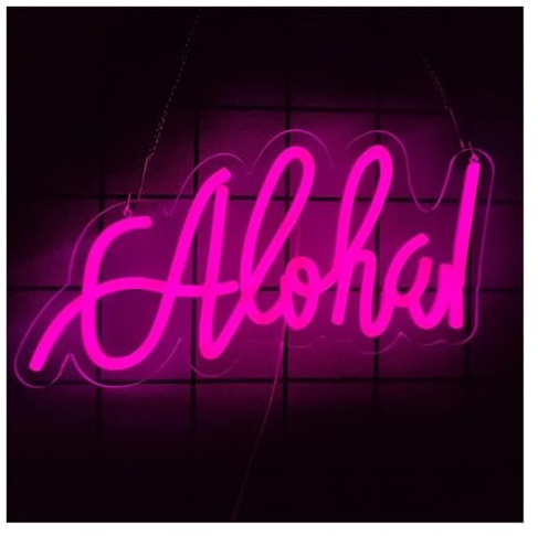 MINGYTN LED néon signe Néon Rose Aloha Pour Décoration Murale, Luminaire Décoratif Pour Chambre, Chambre De Bébé, Soirée Club, 35cmх17cm