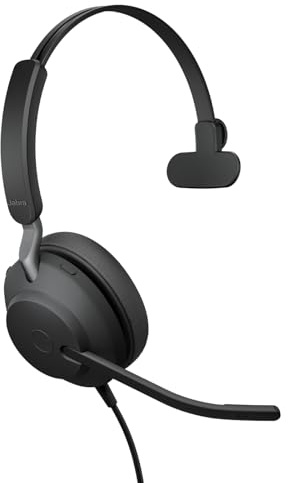Jabra Evolve2 40 SE (2026 Version) Wired Mono Noise-Cancelling Headset - Features 3-Microphone Call Technology and USB-C/A Cable - UC, All Platforms - Black