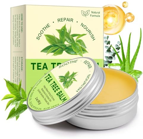 Tea Tree Oil Balm,Premium Multi-Plant Complex Formula Soothing Itching & Dry Skin - Moisturizing Care for Hands, Feet, Elbows & Knees | Non-Greasy For All Skin Types