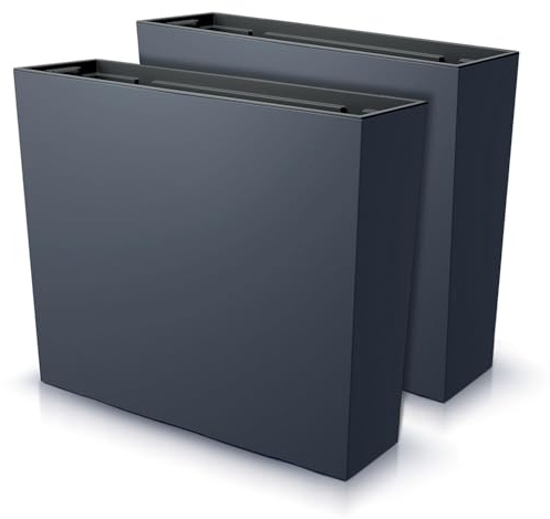 IMJ-Global - 2 Jardiniere Exterieur Grande Taille 77x23,5x68,7cm, Pot de Fleur 100 litres (Insert de 27 litres) Bac a Fleurs Exterieur Intérieur en Plastique Résistant aux Intempéries (Noir)