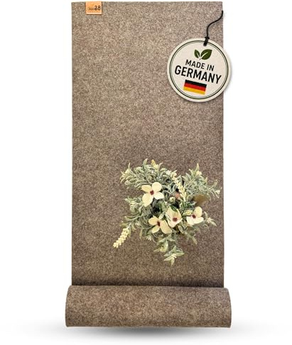 kontor28® - Premium Tischläufer Filz 100% Made IN Germany aus Upcycling-PET Filz | Waschbarer Tischläufer in 100x40 cm Kratz- und hitzebeständig | Filzläufer BISKOP Naturmeliert für Indoor & Outdoor