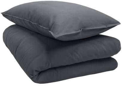 schlafgut Knitted Jersey Bettwäsche Set 135x200 cm Bio-Baumwolle, Grey Deep | Bettbezug 135x200 cm, Kissenbezug 80x80 cm, Grau, Jersey, mit Elasthan, faltenfrei, OEKO-TEX
