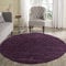 Serdim Rugs Moderner Shaggy Modern Shaggy Teppich, hoher Flor Flor lang, Soft Touch, Teppich Uni violett; Größe: Ø120 cm rund