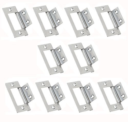 Visua Steel Flush Door Cabinet Hinges Polished Chrome. 51mm x 25mm. Pack of 10