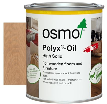 Osmo Polyx®-Oil Tints - Hard Wax Oil 3067, Light Grey Satin Finish 750ml - Durable Wood Oil for Wooden Furniture, Water-Resistant Floor Wax, Wood Treatments - Ideal for Oak, Pine, Spruce, Beech & More