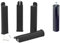 AltoBuy PLAST - Jeu de 4 Pieds 22 cm Noirs + Pied Central pour Cadre à Lattes